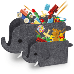🐘 2 Stück Aufbewahrungsbox Kinder | Elefantenform | Filz | Faltbar