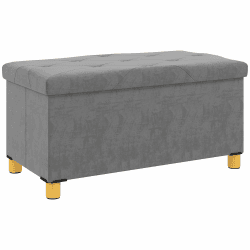 🛋️ HOMCOM Sitzbank mit Stauraum faltbar Polsterbank mit Samtoptik, Sitztruhe mit Beine 🏡