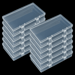 🎁 LJY 12 Stück Rechteckige Leere Mini-Aufbewahrungsboxen aus Transparentem Kunststoff 🎉