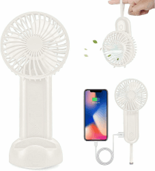 🌀🔋 Kizozo USB Handventilator mit Powerbank 5000mAh - 4 Stufen Wind, 16 Stunden Kühlzeit 🌬️