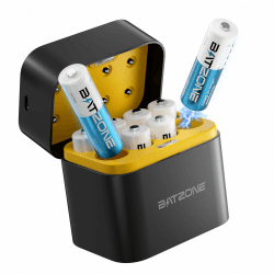 BATZONE Wiederaufladbare Lithium Akkus AA 8-Pack mit Ladegerät 🌟 3000mWh Hohe Kapazität 1.5V AA Batterien