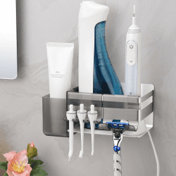 🦷 ALOCEO Zahnbürstenhalter Elektrische Zahnbürste mit 3 Haken, Edelstahl Badezimmer Zahnbürstenhalter ohne Bohren Wand, Silber 🛁