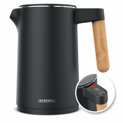 Arendo Wasserkocher Edelstahl mit Temperatureinstellung - 1.5 Liter - Schwarz 🌡️☕️