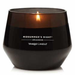 Yankee Candle Studio Duftkerze | Mittelgroße Kerze Midsummer's Night 🕯️ | Lang brennende Kerzen: 35-50 Stunden | Stilvoll designtes Glas mit schwarzem Wachs | Perfekte Geschenke für Frauen & mehr