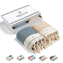 MEVLYS Saunatuch Hamamtuch [2er Pack] 🌞🌊🧘‍♂️