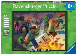 🧩 Ravensburger Kinderpuzzle 13333 - Monster Minecraft - 100 Teile XXL Minecraft Puzzle für Kinder ab 6 Jahren 🎮