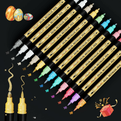 IVSUN Metallic Marker Stifte: 12 Dual-Tip Acrylstifte 🎨