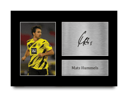 HWC Trading A4 Mats Hummels Borussia Dortmund Geschenke Gedruckt, Signiert Autogramm Bild