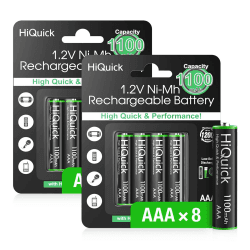 HiQuick AAA Akku, Micro AAA NI-MH 1100mAh - 8 Stück Akkus 🌟