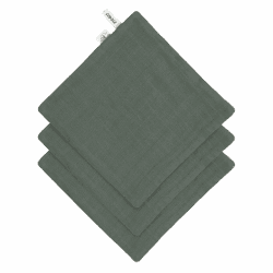 👶 LÄSSIG Baby Musselin Waschlappen 3er Set/Muslin/Terry Washcloth Set 3 pcs Petrol Green 👶