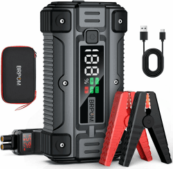 🚗🔋 BRPOM Starthilfe Powerbank 6000A 12V - Auto Starthilfe mit LED-Taschenlampe