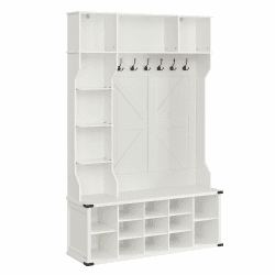 VASAGLE Kleiderständer, Garderobe, Eingangsmöbel mit Schuhregal 🌟 Landhausstil 🌟