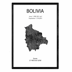 Nacnic Poster von Bolivien - Länder und Kontinente 🌍🌿 A3 Größe