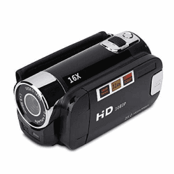 Socobeta Digitaler Camcorder Videokamera Camcorder 16x HD 128g Externe Speicherkarte 270° Drehung dv Player(Schwarz) 📹🔊