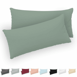 🌿 Twinzen® Kissenbezug 40x80 (2er-Set) - 100% Jersey Baumwolle 150 GSM - Grün