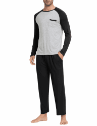 🌙 MoFiz Herren Schlafanzug Lang Pyjamaset 🌟