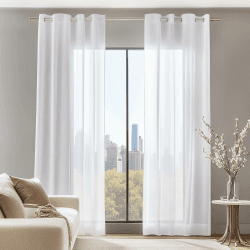 Deconovo Voile Gardinen 2er Set 245x140 cm, Weiß 😍🏡