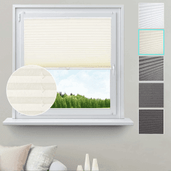 WOLTU Plissee ohne Bohren Klemmfix Faltrollo Jalousie Creme 120x130cm (BxH) 🏡