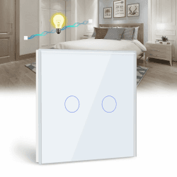 BSEED Touch Lichtschalter 2 Fach 2 Wege Glas Lichtschalter Weiß Led Touch 🌟🔌