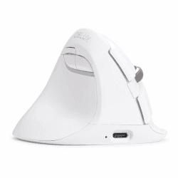 🖱️ DeLUX Linkshänder Ergonomische Maus Kabellos, Wiederaufladbar Vertikale Maus für Kleine Hände, Geräuschloser Klick, 4000 DPI, 6 Tasten, 2.4G/BT Dualer Modus für Karpaltunnel (M618MINI ZD-Weiß) 🖱️