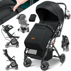 👶 KIDIZ® Kinderwagen Kinderbuggy: Liegebuggy Sportwagen Faltbar 360° Räder