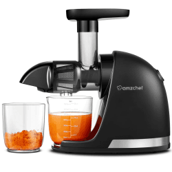 🍏🥕🥤 AMZCHEF Entsafter Gemüse und Obst Testsieger - Entsafter Slow Juicer mit Rückwärts-Kau-Funktion 🥤🍏🥕