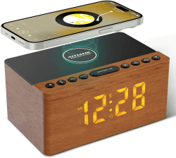 ANJANK Hölzerner Bluetooth-Lautsprecher Radiowecker Digital 🎶