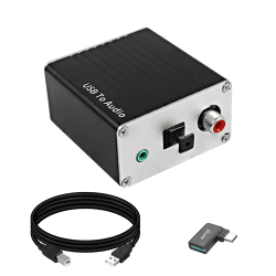 🔊 XMSJSIY USB-A/Typ-C auf Koaxial Optical Toslink SPDIF 3.5mm AUX Stereo Audio Adapter USB Digital Audio Decoder Konverter Externe Soundkarte für PC Laptop Telefon Smart TV