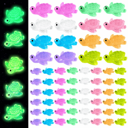 🐢🌟 Alovez 64 Stück Mini Leuchtende Schildkröte Harz 🌟🐢