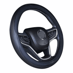 🚗🔥 Super Angebot: Mikrofaser Leder Auto Lenkradbezug 15 Zoll (Schwarz) - Universalgröße