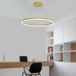 Mikeru Pendelleuchte Ring Gold, 40cm LED Dimmbare Hängeleuchte ✨🌟