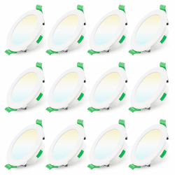 ALUSSO LED Einbaustrahler 230V Dimmbar 68mm 7W Ultra Flach IP44 LED Spots 12er Set
