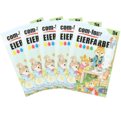 🥚🎨 com-four® 25x Eierfarben-Pulver - Pulver zum Einfärben von Eiern 🎉🌈