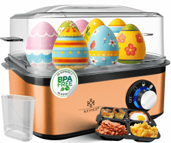 KESSER® Eierkocher für 1 bis 8 Eier elektrisch aus Edelstahl 500W & Warmhaltefunktion 🍳