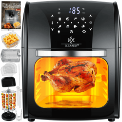 KESSER® XXL Airfryer 9in1 Heißluftfritteuse Fritteuse | Drehgrill | Dörrautomat | 1800 Watt Schwarz