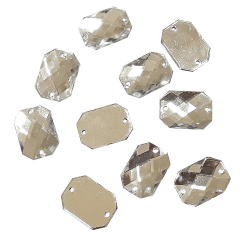 100Stk. Strasssteine zum Aufnähen 🌟 Glitzersteine zum Annähen Set, 18x13 mm, Kristall Acrylsteine Crystal Flatback