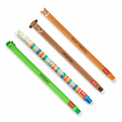 LEGAMI - Set mit 4 Gel-Radierstiften 🦕🧸🐶🦙