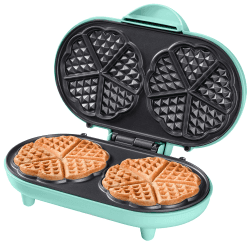 Bestron Doppel-Waffeleisen für Herzwaffeln in Mint