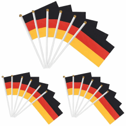 🇩🇪 ZKGYUS 15 Stück Klein Deutschland Flagge - 30cm Pole für Europameisterschaft Hausgarten Party Bar Dekoration! 🎉