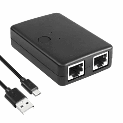 🔌 XMSJSIY RJ45 Ethernet Switch Selector Bidirektionale Splitter Übertragung 2-Ports Netzwerk Switch Distributor Hub