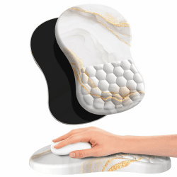 Giecy Mousepad mit Handauflage mit Massage-Design, Ergonomische Mauspad mit Memory-Schaum und Rutschfester PU-Unterseite