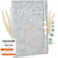 MAHEWA® Premium Mutterpass-Hülle aus Filz - Perfektes Geschenk für werdende Mütter ❤️🎁♻️📚🇩🇪