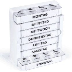 Tablettenbox 7 Tage 4 Fächer | Pillendose Medikamentenbox 🌞🌙
