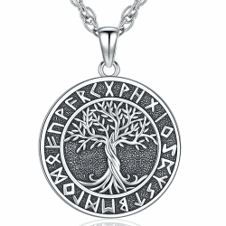 925 Sterling Silber Baum des Lebens Halskette Anhänger 🌳 Wikinger Kette 🛡️ Nordische Viking Schmuck