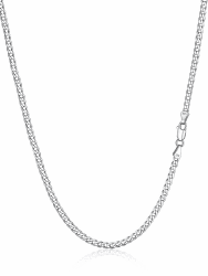 Silvora S925 Silber 3/5mm Ultradünne Herren Kubanische Kette Damen Figaro Kette
