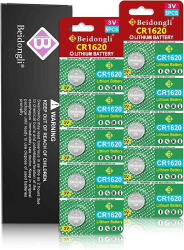 🔋 CR1620 3V Lithium Knopfzelle Batterie 10 Stück [5 Jahren Garantie] (CR1620-2-10) ⚡️