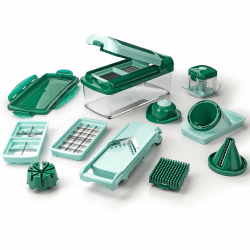 🔪🥒 Genius Nicer Dicer Fusion Smart Julietti | Mint-Grün | 16 Teile | Alles-Schneider