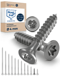 🔩🌲 Schrauben Torx Edelstahlschrauben 4x20 Edelstahl V2A rostfrei 20mm 100 Stück