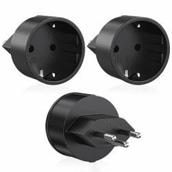 🔌🌍 3 Stück Reiseadapter Schweiz Deutschland auf Schweiz Reiseadapter Schwarz 🌍🔌