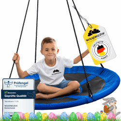 WOLKENGLÜCK® Nestschaukel [Ø 110 cm] - Höhenverstellbare Schaukel Outdoor & Indoor für Kinder und Erwachsene